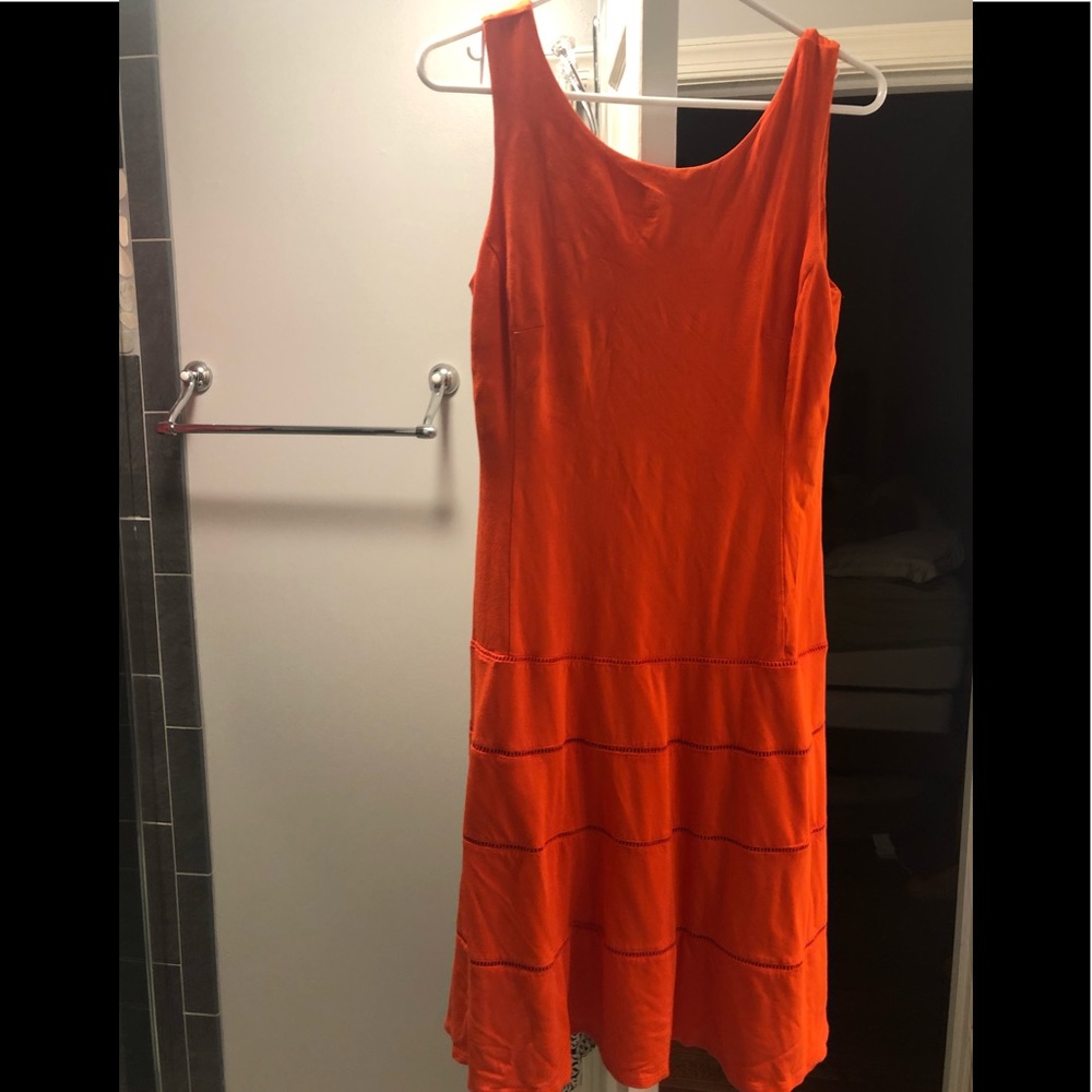 Ann Taylor Sunset Orange Sleeveless Dress